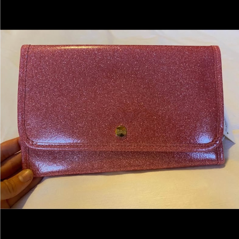 Stoney Clover Lane Pink Glitter Travel Jewelry Case